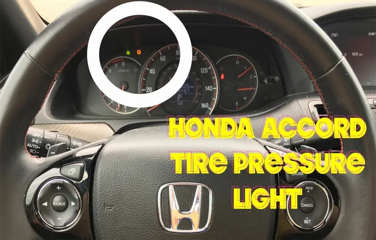 honda accord how to reset tire pressure light