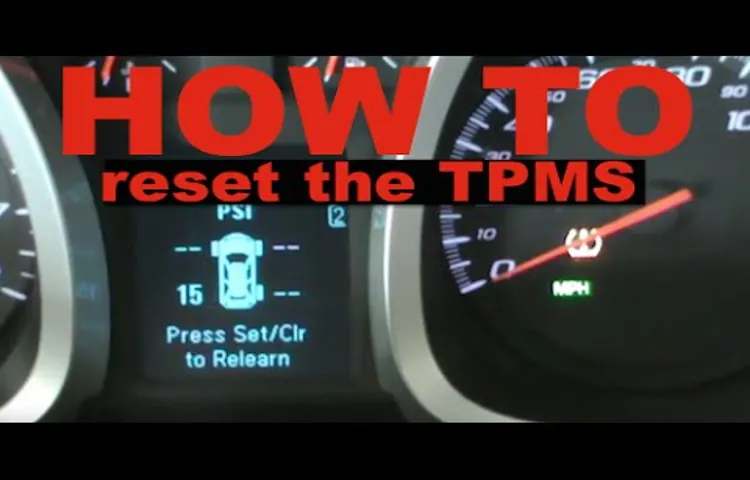 How do you Reset the Tire Pressure Sensor on a Chevy Quickly and Easily