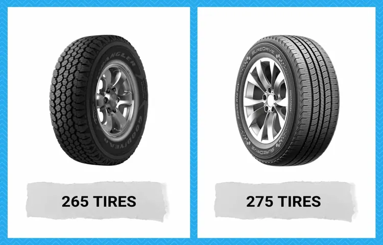 how much taller is a 275 tire than a 265