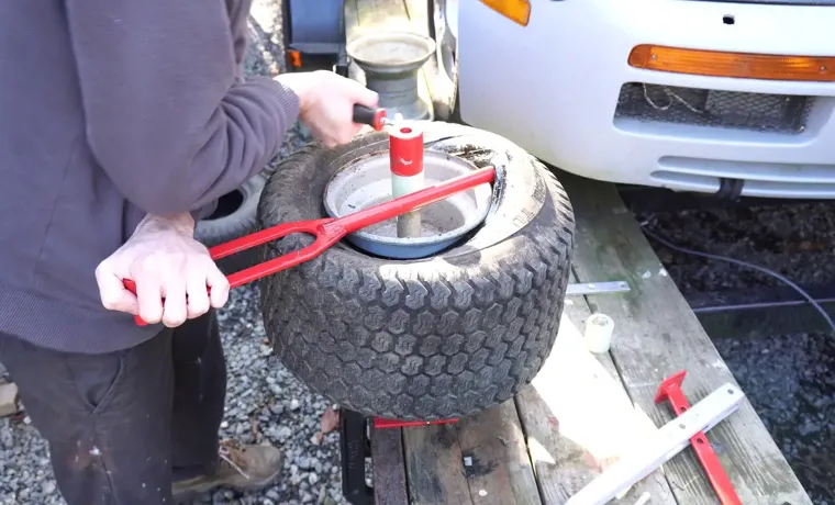 how to change riding mower tire