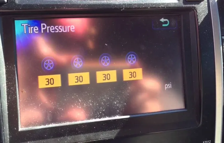 how to check tire pressure on toyota app