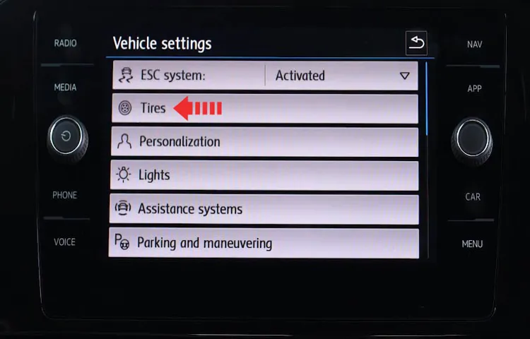 how to check tire pressure on vw tiguan 2022