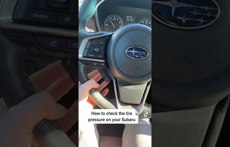 how to check tire pressure subaru crosstrek