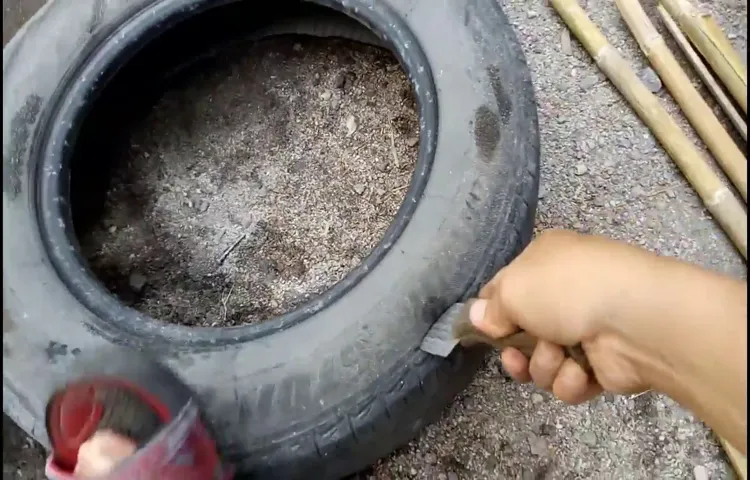 how to cut a tire with a knife