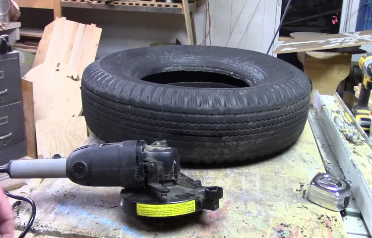 how to cut a tractor tire in half