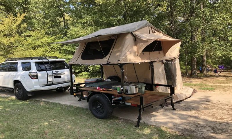 how to make a trailer rack for roof top tent