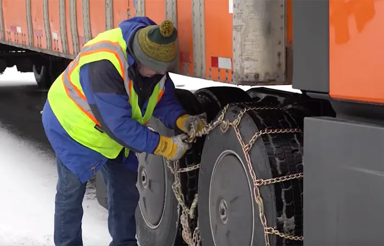 how to put tire chains on a semi