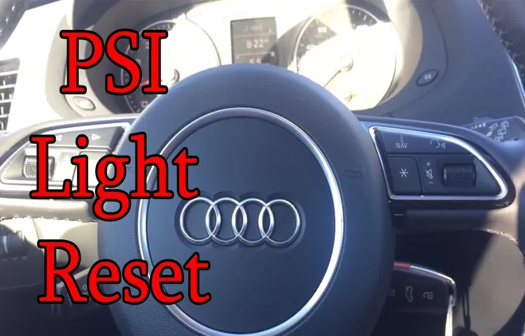 how to reset audi q5 tire pressure