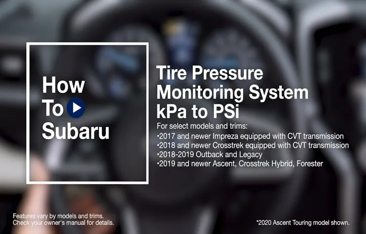 How to Reset the Tire Pressure for Subaru Impreza 2020: A Comprehensive Guide