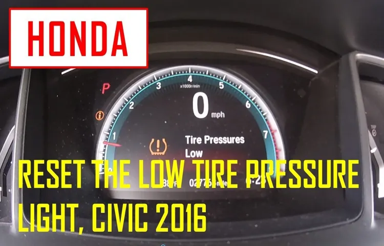 how to reset tire pressure light 2016 honda civic