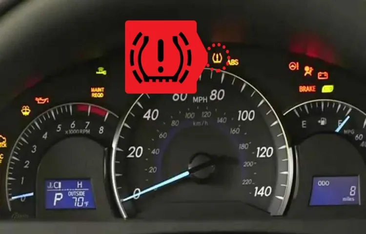 toyota camry tire pressure display which tire