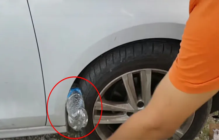 what does a plastic bottle on your tire mean