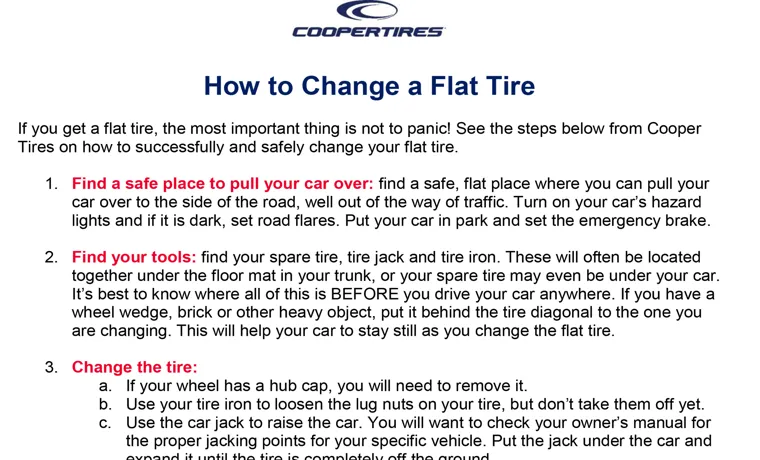 what is most likely the purpose of a document about how to change a tire