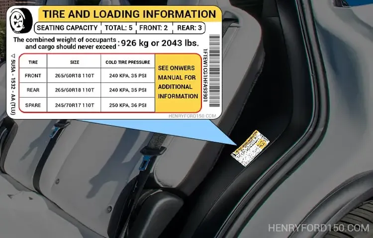 what is the tire pressure for a ford f150