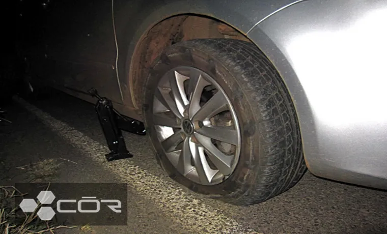 what to do if you get a flat tire at night