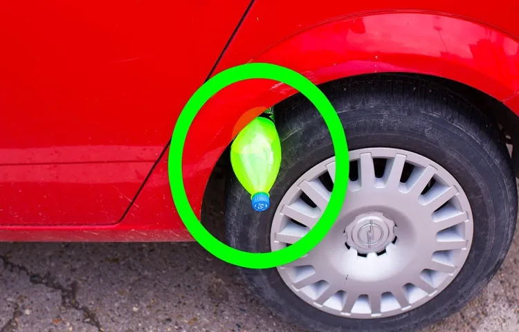 why do you put a plastic bottle on your tire