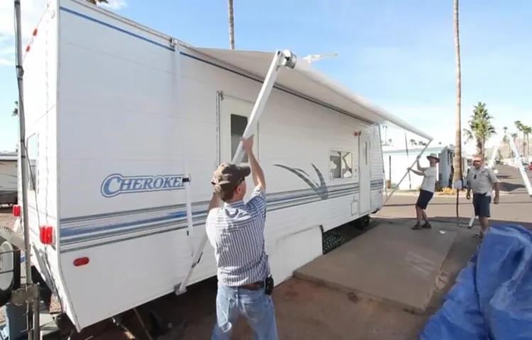 how to secure rv awning in high wind